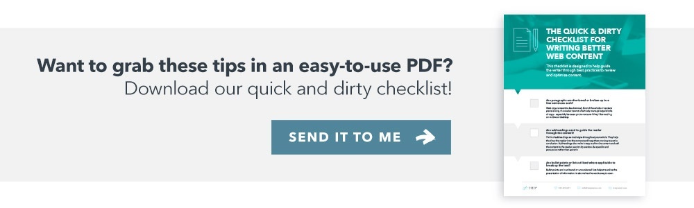 Checklist for Writing Better Web Content