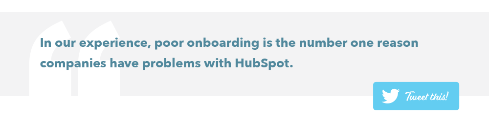 HubSpot Onboarding Tweet