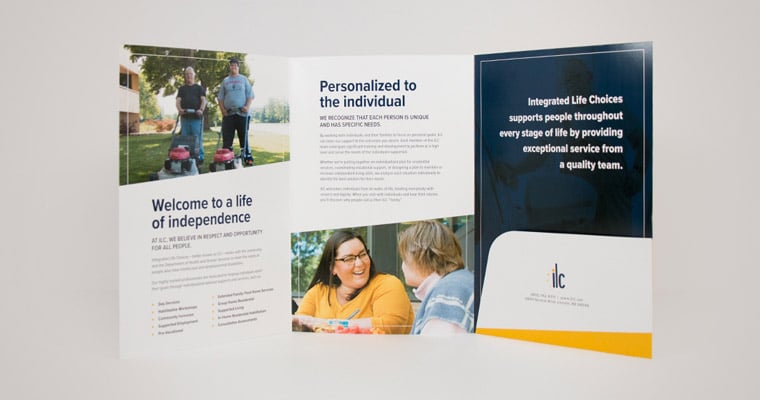 Mockup of a brochure example